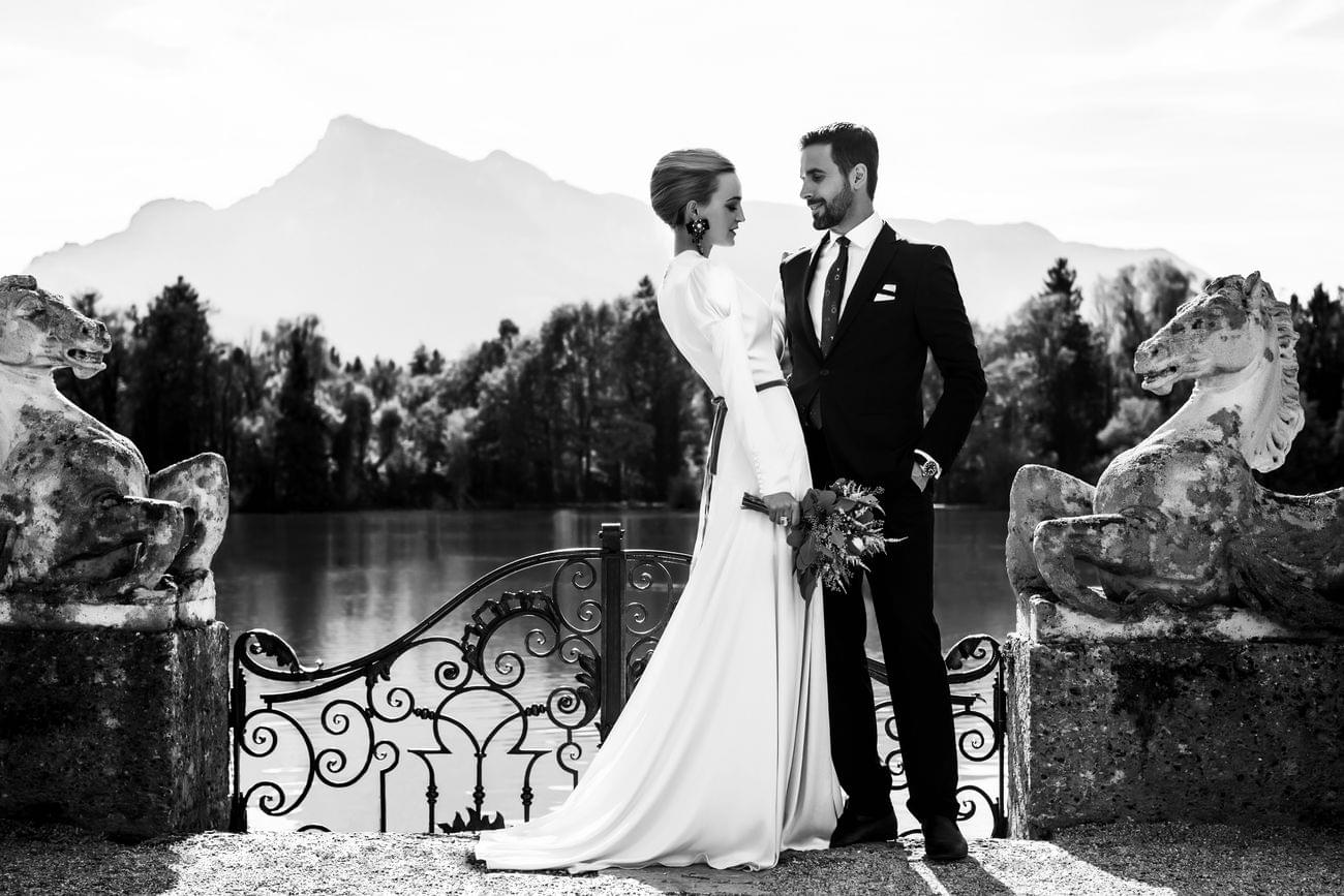 bride and groom luxury wedding black and white, couple, vienna